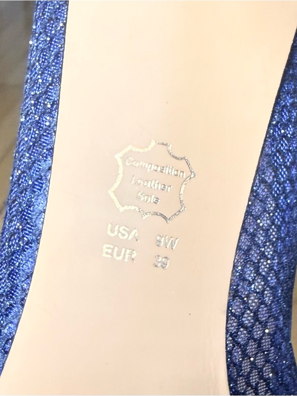Nina Niley Navy Pointed toe Mesh Pump with Subtle Sparkle NEW - Picture 7 of 7